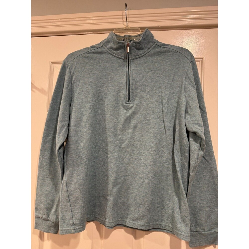 01. Algo Performance 1/4 Zip Sweater Mens Size Large Heather Green Sweatshirt